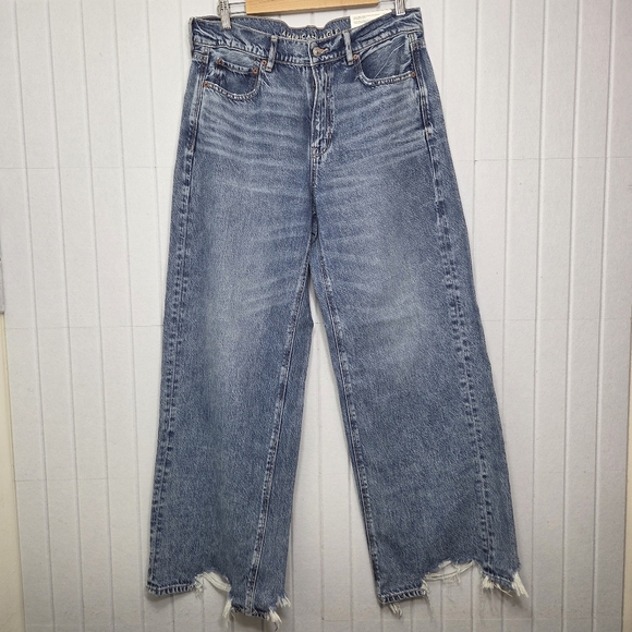 American Eagle Outfitters Denim - American Eagle Dreamy Drape Super High Baggy Wide Leg Blue Jeans Size 10  /30W